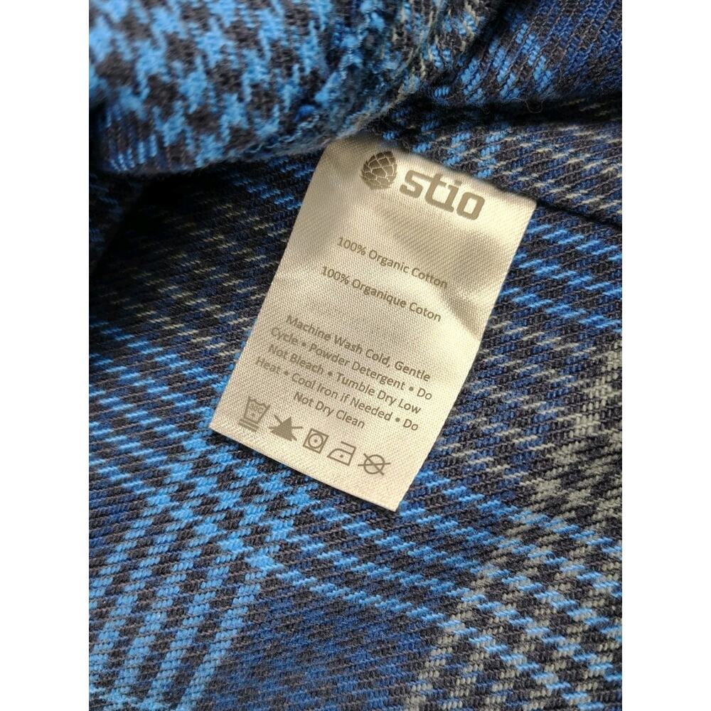 Stio Flannel Jacket Men's L Blue Plaid Heavyweight Outdoor Work Wear Shacket NWT - Picture 9 of 11